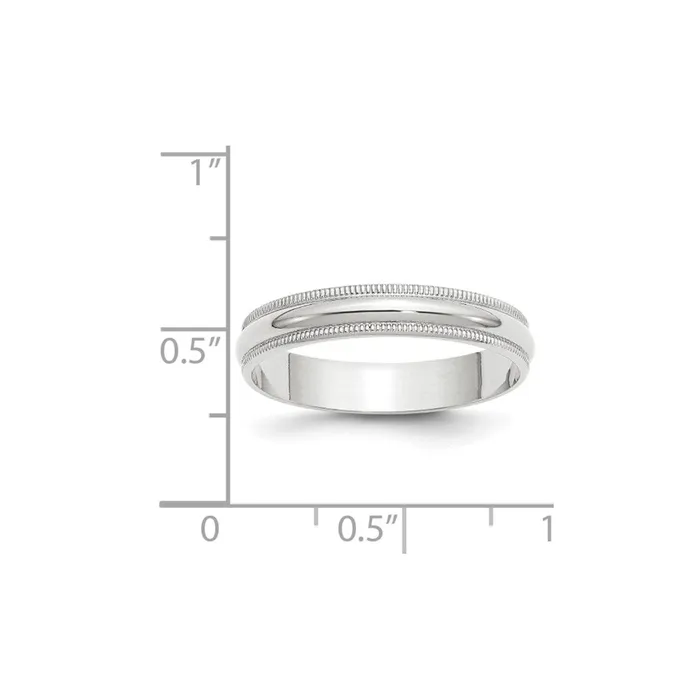 Goldia Rings Solid 14K White Gold 4mm Light Weight Milgrain Half Round MensWomens Wedding Band Ring Size 85 Goldia Rings Solid 14K White Gold 4mm Light Weight Milgrain Half Round MensWomens Wedding Band Ring Size 85
