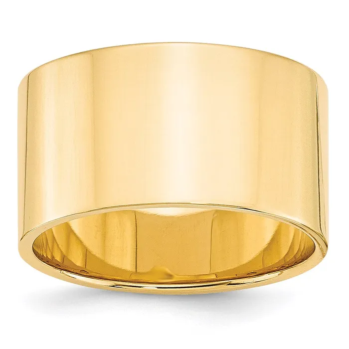 Goldia Rings Solid 14K Yellow Gold 12mm Light Weight Flat MensWomens Wedding Band Ring Size 45 Goldia Rings Solid 14K Yellow Gold 12mm Light Weight Flat MensWomens Wedding Band Ring Size 45