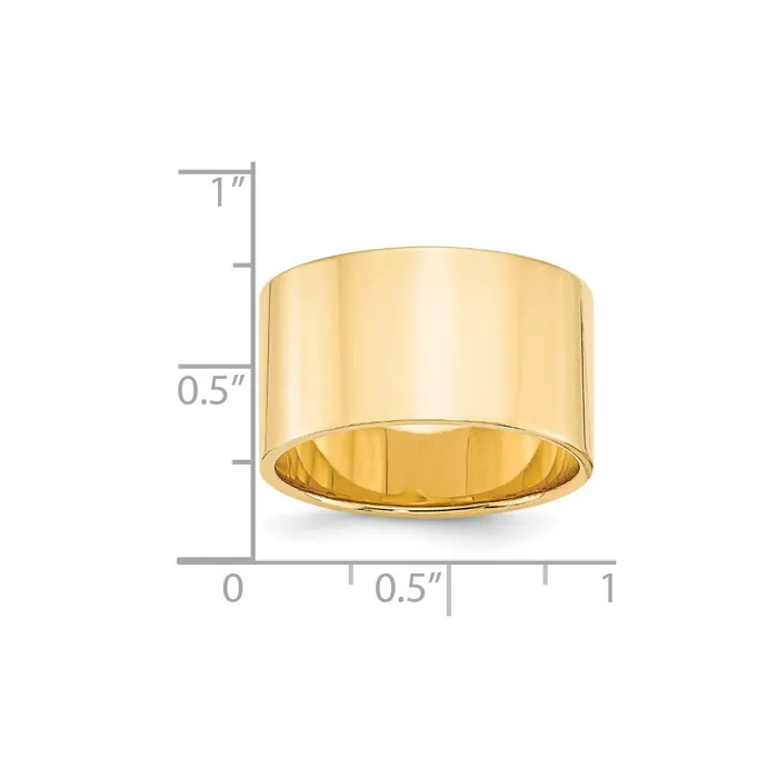 Goldia Rings Solid 14K Yellow Gold 12mm Light Weight Flat MensWomens Wedding Band Ring Size 45 Goldia Rings Solid 14K Yellow Gold 12mm Light Weight Flat MensWomens Wedding Band Ring Size 45