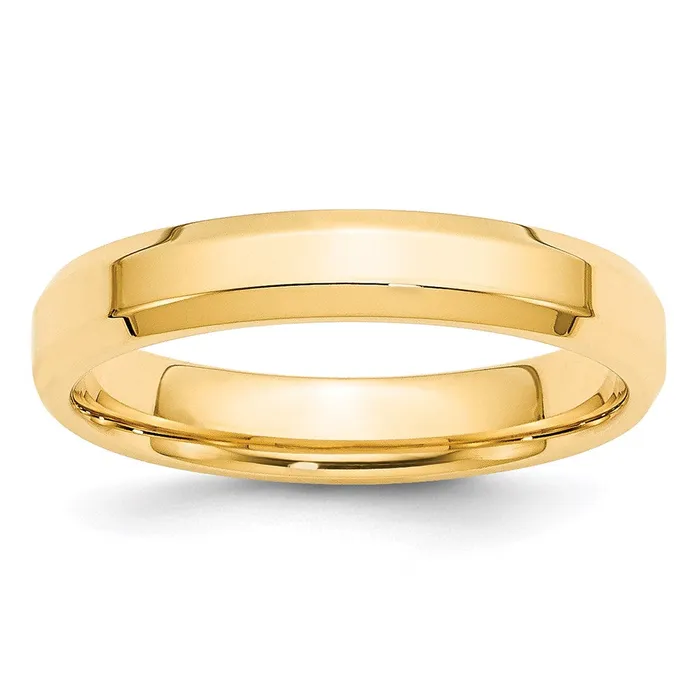 Goldia Rings Solid 14K Yellow Gold 4mm Bevel Edge Comfort Fit MensWomens Wedding Band Ring Size 55 Goldia Rings Solid 14K Yellow Gold 4mm Bevel Edge Comfort Fit MensWomens Wedding Band Ring Size 55