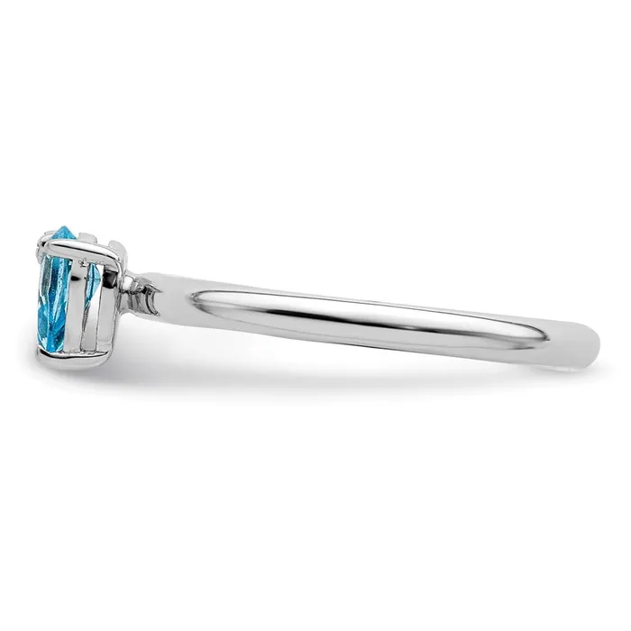 Goldia Rings Sterling Silver Rhodiumplated Pear Swiss Blue Topaz u0026 White Topaz Ring