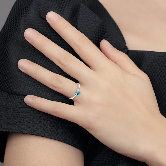 Goldia Rings Sterling Silver Rhodiumplated Pear Swiss Blue Topaz u0026 White Topaz Ring