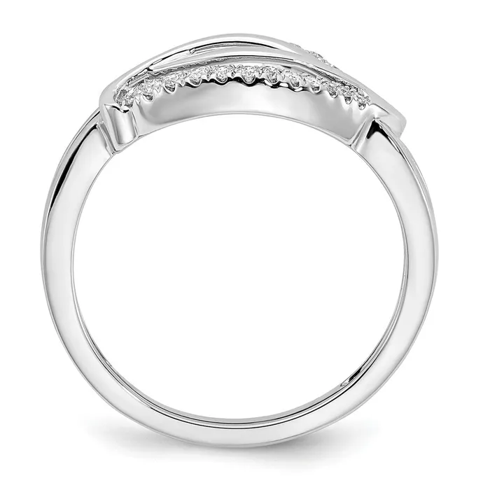 Goldia Solid 14k White Gold Fancy Simulated CZ Ring Rings