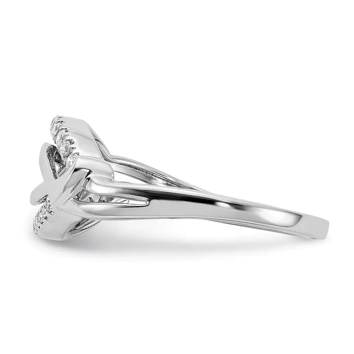 Goldia Solid 14k White Gold Fancy Simulated CZ Ring Rings