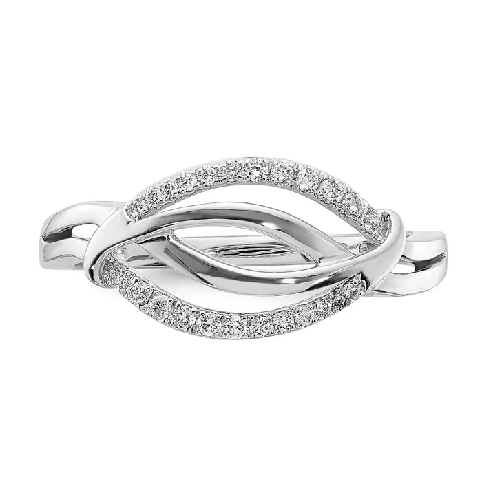 Goldia Solid 14k White Gold Fancy Simulated CZ Ring Rings