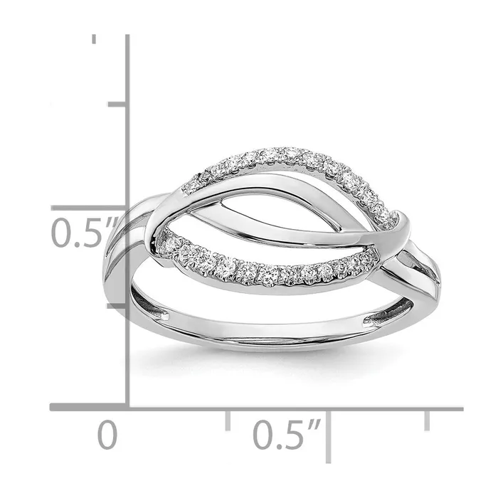 Goldia Solid 14k White Gold Fancy Simulated CZ Ring Rings