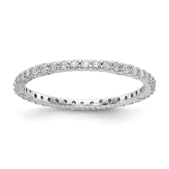 Goldia Solid Real 14k White Gold Polished Shared Prong 12ct CZ Eternity Wedding Band Ring Rings Goldia Solid Real 14k White Gold Polished Shared Prong 12ct CZ Eternity Wedding Band Ring Rings