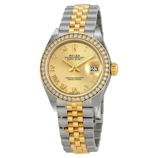 JMS always Watches Original Rolex Lady Datejust Champagne Roman Dial Diamond Bezel Automatic Watch 279383CRJ JMS always Watches Original Rolex Lady Datejust Champagne Roman Dial Diamond Bezel Automatic Watch 279383CRJ