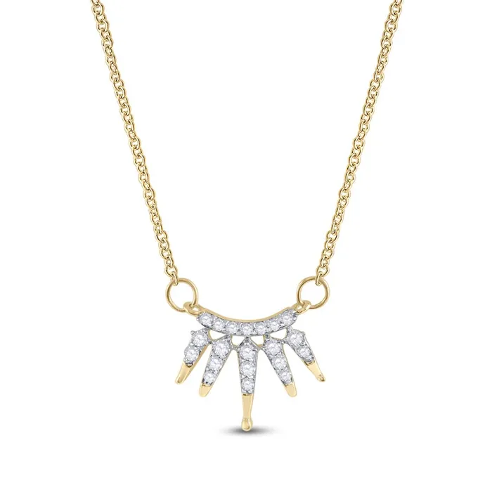 Necklaces 10k Yellow Gold Round Diamond Fashion Necklace 16 Cttw gndatlanta