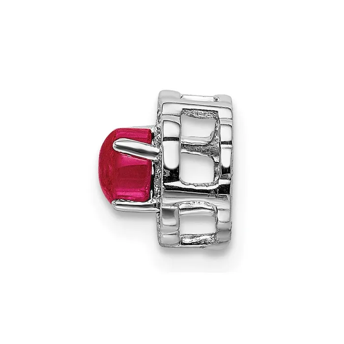Necklaces Goldia Solid 14k White Gold Simulated CZ and Cabochon 38 Ruby Chain Slide Necklaces Goldia Solid 14k White Gold Simulated CZ and Cabochon 38 Ruby Chain Slide