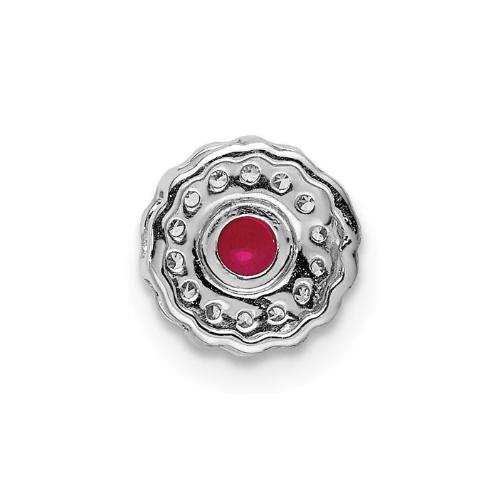 Necklaces Goldia Solid 14k White Gold Simulated CZ and Cabochon 38 Ruby Chain Slide Necklaces Goldia Solid 14k White Gold Simulated CZ and Cabochon 38 Ruby Chain Slide