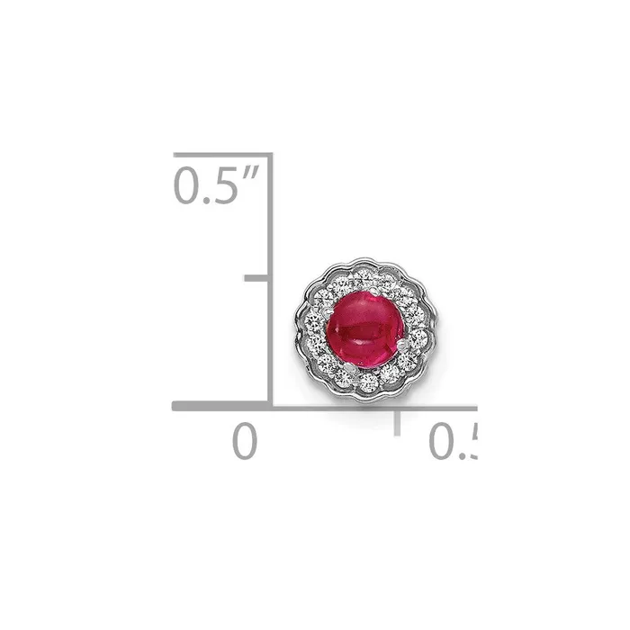 Necklaces Goldia Solid 14k White Gold Simulated CZ and Cabochon 38 Ruby Chain Slide Necklaces Goldia Solid 14k White Gold Simulated CZ and Cabochon 38 Ruby Chain Slide