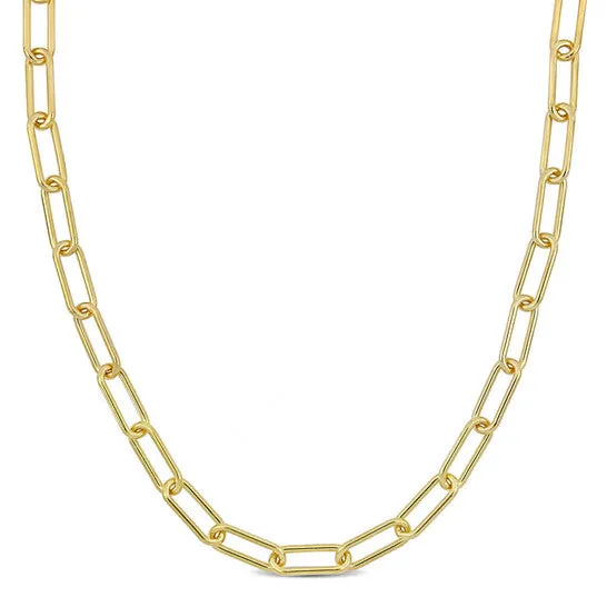 Necklaces JMS always Original AMOUR 6mm Paperclip Chain Necklace In Yellow Plated Sterling Silver 18 In Necklaces JMS always Original AMOUR 6mm Paperclip Chain Necklace In Yellow Plated Sterling Silver 18 In
