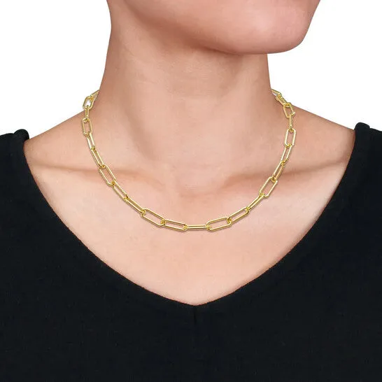 Necklaces JMS always Original AMOUR 6mm Paperclip Chain Necklace In Yellow Plated Sterling Silver 18 In Necklaces JMS always Original AMOUR 6mm Paperclip Chain Necklace In Yellow Plated Sterling Silver 18 In