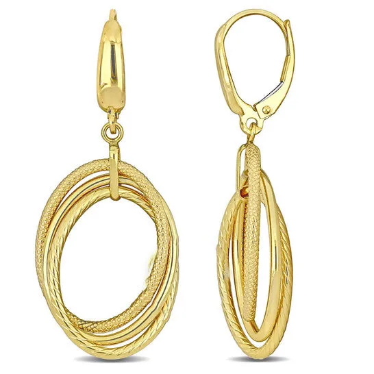 Original AMOUR Open Triple Oval Hanging Earrings On Leverback In 10K Yellow Gold JMS always Earrings Original AMOUR Open Triple Oval Hanging Earrings On Leverback In 10K Yellow Gold JMS always Earrings