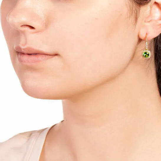 Original Elegant Confetti Womens 18K Yellow Gold Plated Green CZ Simulated Cushion Diamond Halo Drop Earrings JMS always Earrings Original Elegant Confetti Womens 18K Yellow Gold Plated Green CZ Simulated Cushion Diamond Halo Drop Earrings JMS always Earrings