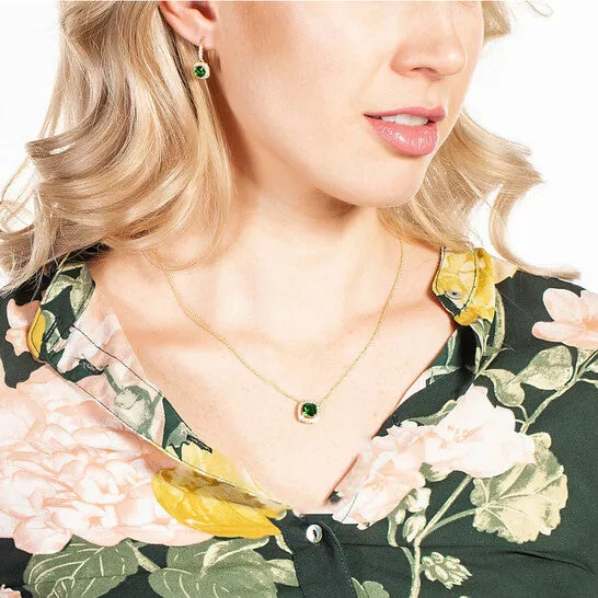 Original Elegant Confetti Womens 18K Yellow Gold Plated Green CZ Simulated Cushion Diamond Halo Drop Earrings JMS always Earrings Original Elegant Confetti Womens 18K Yellow Gold Plated Green CZ Simulated Cushion Diamond Halo Drop Earrings JMS always Earrings