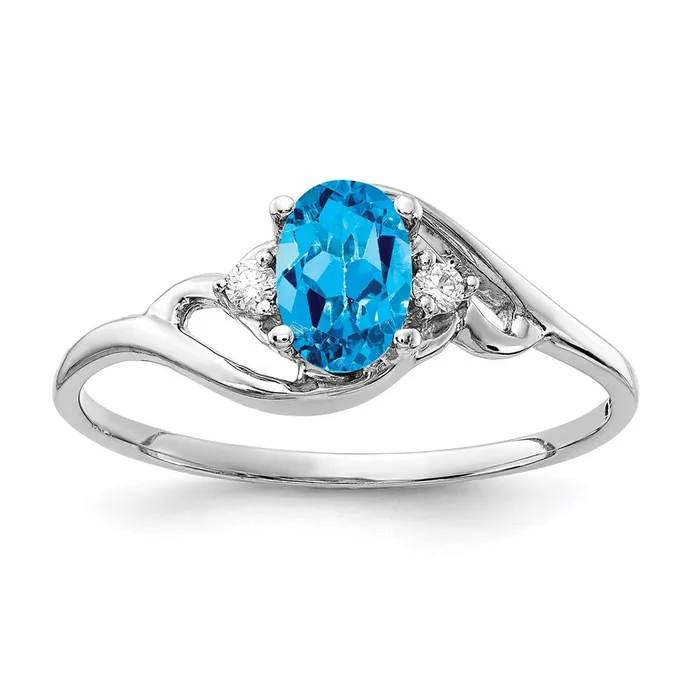 Rings 14k White Gold 6x4mm Oval Blue Topaz Checker A Real Diamond ring goldiaca Rings 14k White Gold 6x4mm Oval Blue Topaz Checker A Real Diamond ring goldiaca