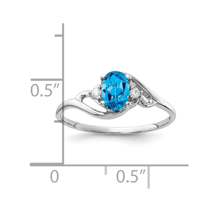 Rings 14k White Gold 6x4mm Oval Blue Topaz Checker A Real Diamond ring goldiaca Rings 14k White Gold 6x4mm Oval Blue Topaz Checker A Real Diamond ring goldiaca