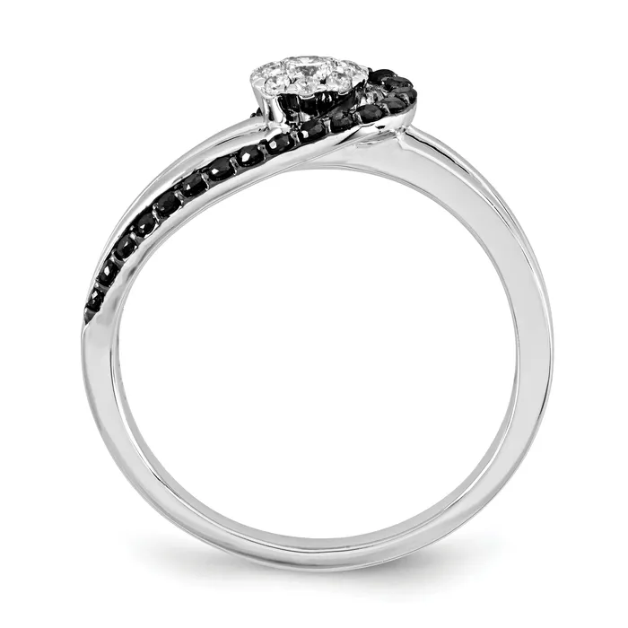 Rings 14K White Gold Black and White Diamond Ring Goldiacom