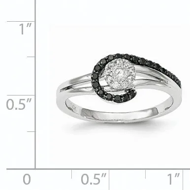 Rings 14K White Gold Black and White Diamond Ring Goldiacom