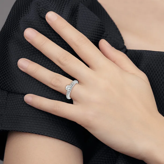Rings 14K White Gold Lab Grown Diamond VSSI G Engagement Ring Goldia