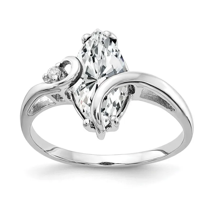 Rings Goldia 14k White Gold 12x6mm Marquise Cubic Zirconia AAA Diamond ring Rings Goldia 14k White Gold 12x6mm Marquise Cubic Zirconia AAA Diamond ring