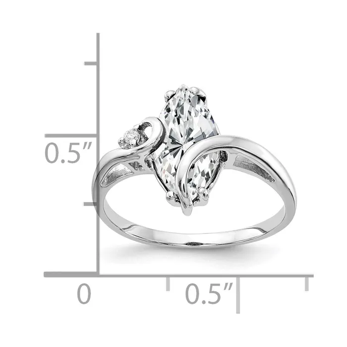 Rings Goldia 14k White Gold 12x6mm Marquise Cubic Zirconia AAA Diamond ring