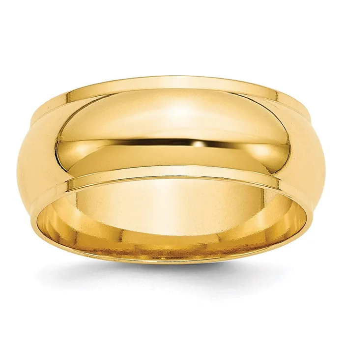 Rings Goldia Solid 14K Yellow Gold 8mm Half Round with Edge MensWomens Wedding Band Ring Size 5 Rings Goldia Solid 14K Yellow Gold 8mm Half Round with Edge MensWomens Wedding Band Ring Size 5