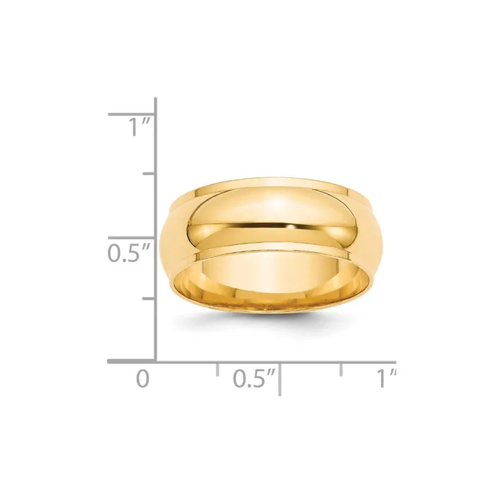 Rings Goldia Solid 14K Yellow Gold 8mm Half Round with Edge MensWomens Wedding Band Ring Size 5 Rings Goldia Solid 14K Yellow Gold 8mm Half Round with Edge MensWomens Wedding Band Ring Size 5