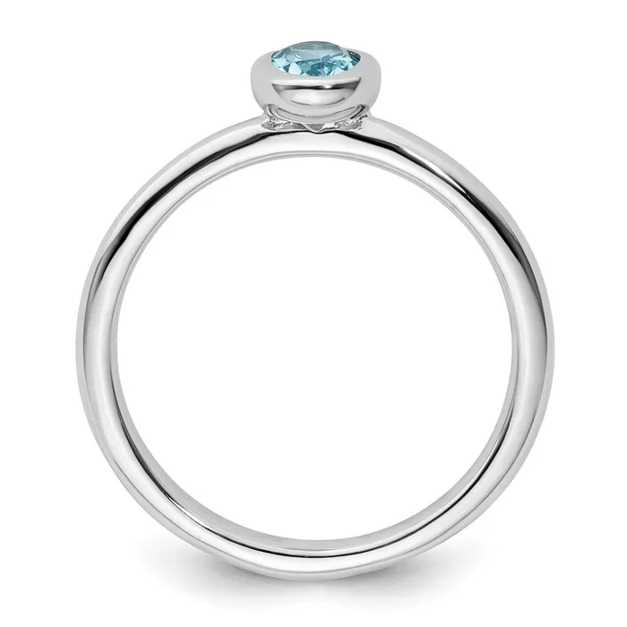 Rings Goldia Sterling Silver Stackable Expressions Oval Blue Topaz Ring