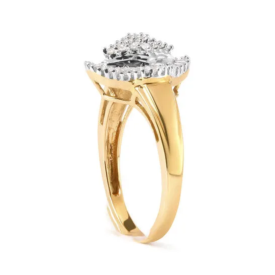 Rings JMS always Original Haus of Brilliance 10K Yellow Gold 12 Cttw Round And Baguettecut Diamond Rhombus Head and Halo Ring IJ Color I1I2 Clarity Rings JMS always Original Haus of Brilliance 10K Yellow Gold 12 Cttw Round And Baguettecut Diamond Rhombus Head and Halo Ring IJ Color I1I2 Clarity