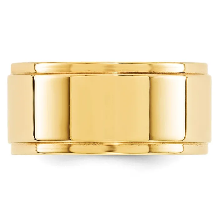 Rings Solid 18K Yellow Gold 10mm Flat with Step Edge MensWomens Wedding Band Ring Size 8 Goldia Rings Solid 18K Yellow Gold 10mm Flat with Step Edge MensWomens Wedding Band Ring Size 8 Goldia