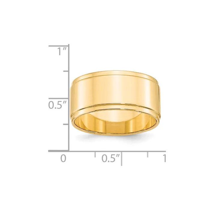 Rings Solid 18K Yellow Gold 10mm Flat with Step Edge MensWomens Wedding Band Ring Size 8 Goldia Rings Solid 18K Yellow Gold 10mm Flat with Step Edge MensWomens Wedding Band Ring Size 8 Goldia