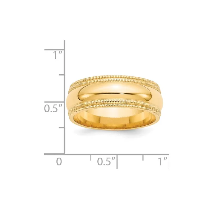 Solid 10K Yellow Gold 8mm Double Milgrain Comfort Fit MensWomens Wedding Band Ring Size 105 Goldia Rings Solid 10K Yellow Gold 8mm Double Milgrain Comfort Fit MensWomens Wedding Band Ring Size 105 Goldia Rings
