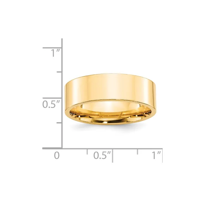 Solid 14K Yellow Gold 7mm Standard Flat Comfort Fit MensWomens Wedding Band Ring Size 4 Goldia Rings Solid 14K Yellow Gold 7mm Standard Flat Comfort Fit MensWomens Wedding Band Ring Size 4 Goldia Rings