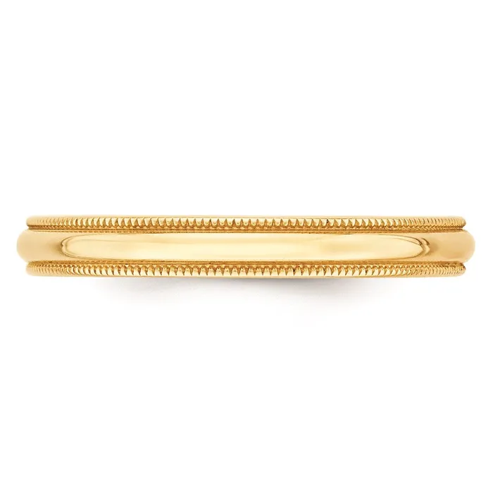 Solid 18K Yellow Gold 3mm Light Weight Milgrain Half Round MensWomens Wedding Band Ring Size 10 Goldia Rings Solid 18K Yellow Gold 3mm Light Weight Milgrain Half Round MensWomens Wedding Band Ring Size 10 Goldia Rings