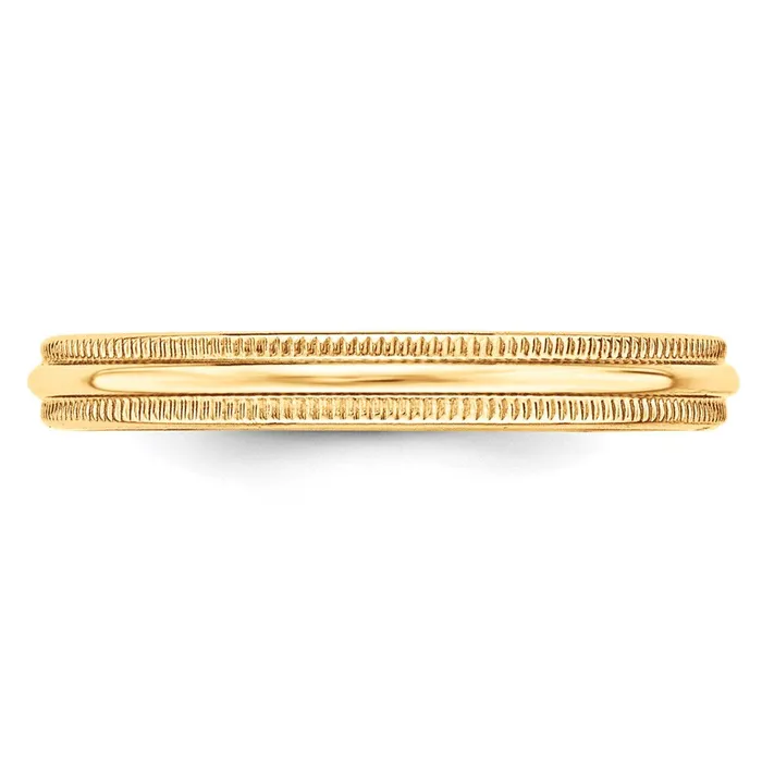 Solid 18K Yellow Gold 3mm Light Weight Milgrain Half Round MensWomens Wedding Band Ring Size 10 Goldia Rings Solid 18K Yellow Gold 3mm Light Weight Milgrain Half Round MensWomens Wedding Band Ring Size 10 Goldia Rings