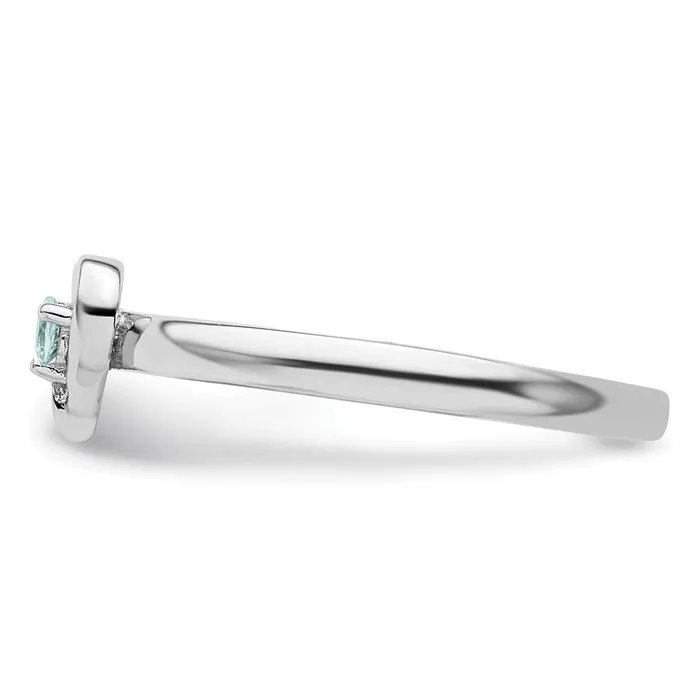 Sterling Silver Stackable Expressions Aquamarine Heart Ring Goldia Rings