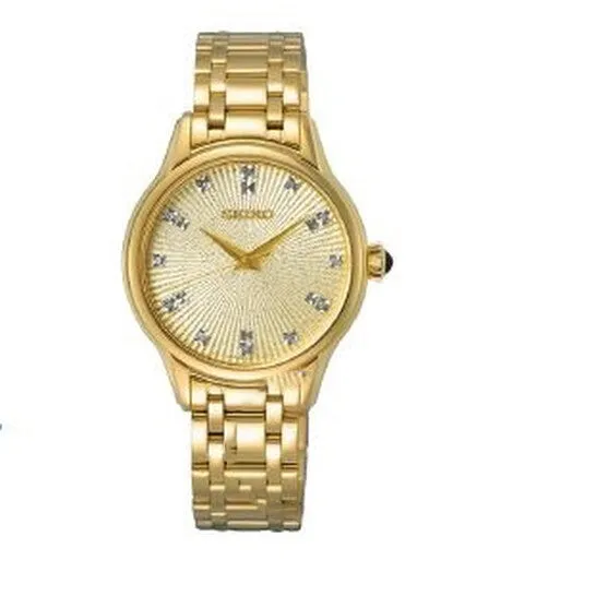 Watches Original Seiko Discover More Quartz Diamond Gold Dial Ladies Watch SRZ552P1 JMS always Watches Original Seiko Discover More Quartz Diamond Gold Dial Ladies Watch SRZ552P1 JMS always