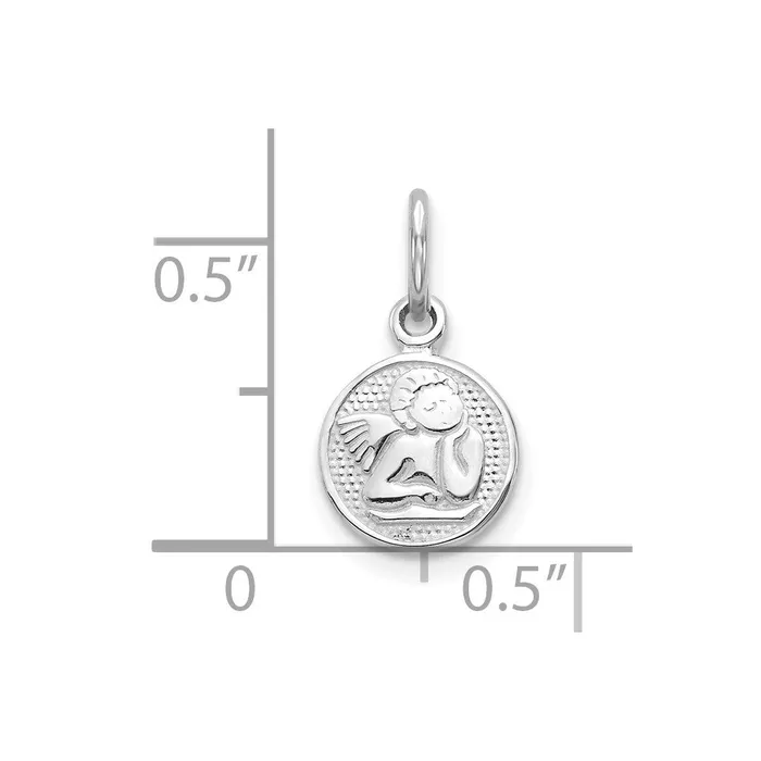 10k White Gold Angel Charm TreasureFineJewelers Charm Necklaces