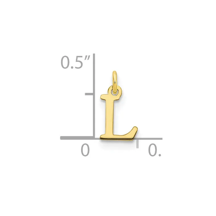 10k Yellow Gold Cutout Letter L Initial Charm TreasureFineJewelers Charm Necklaces