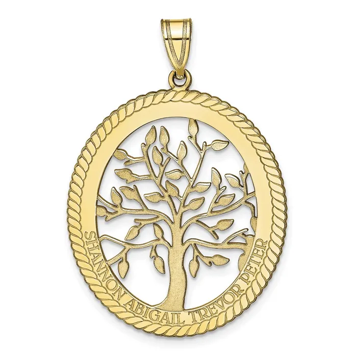 10KY Oval Family Tree Pendant TreasureFineJewelers Necklaces