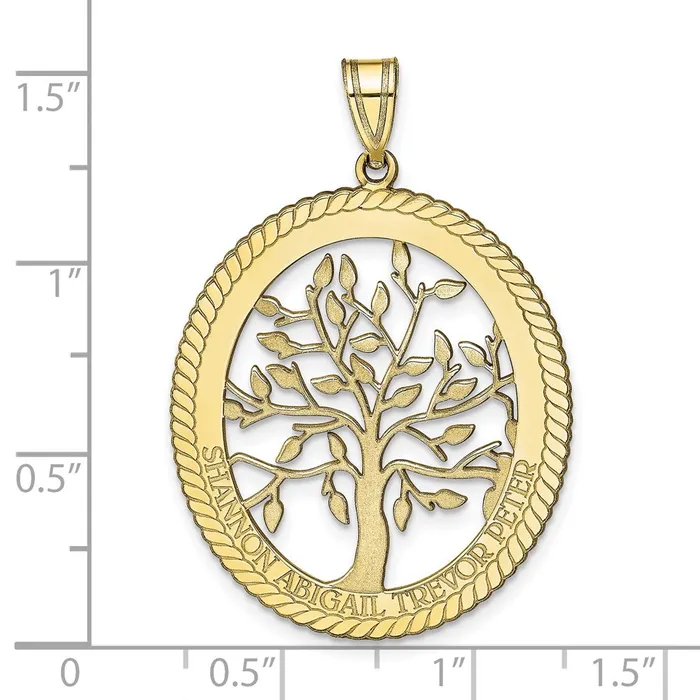 10KY Oval Family Tree Pendant TreasureFineJewelers Necklaces