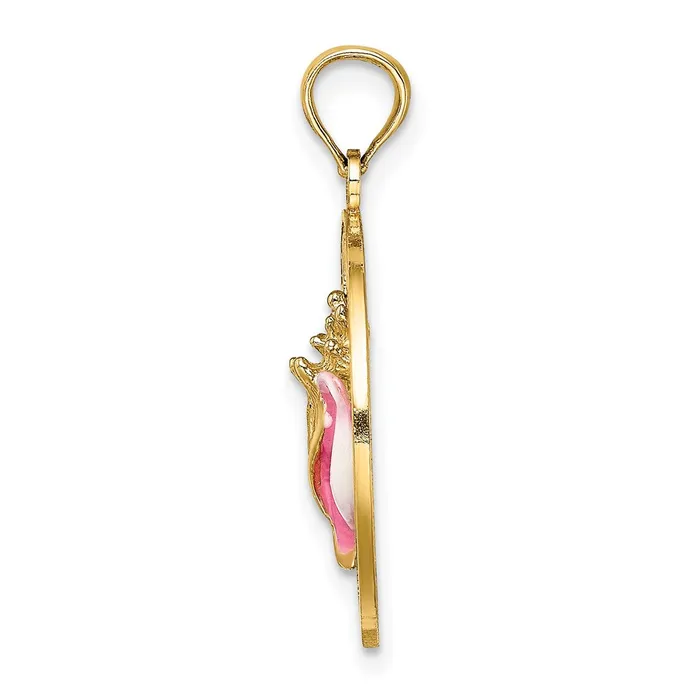 14K ANTIGUA WI Circle w Enamel Conch Shell Charm TreasureFineJewelers Charm Necklaces 14K ANTIGUA WI Circle w Enamel Conch Shell Charm TreasureFineJewelers Charm Necklaces