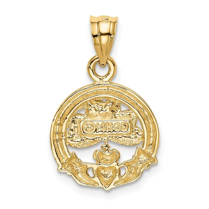 14k Enameled Claddagh Charm TreasureFineJewelers Charm Necklaces