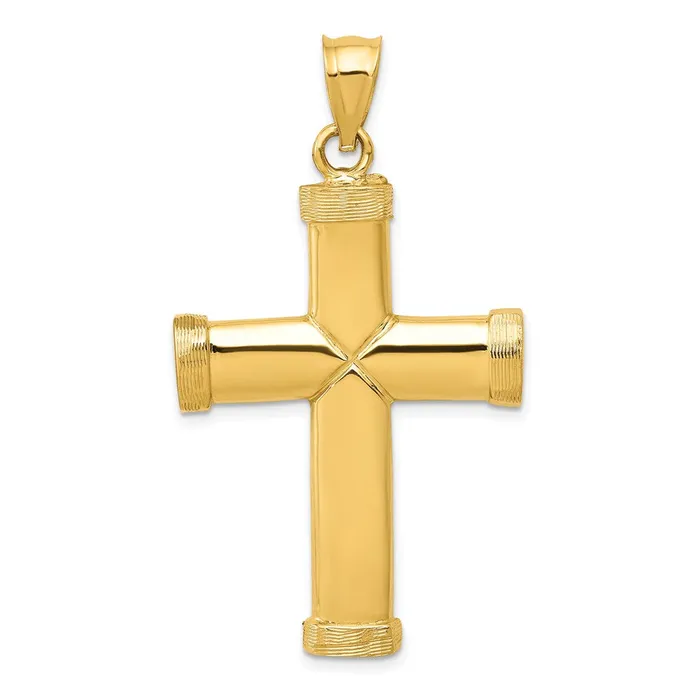 14k Polished Latin Cross Pendant TreasureFineJewelers Necklaces