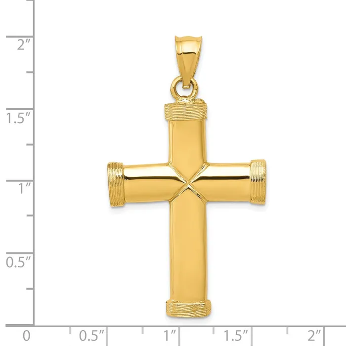 14k Polished Latin Cross Pendant TreasureFineJewelers Necklaces