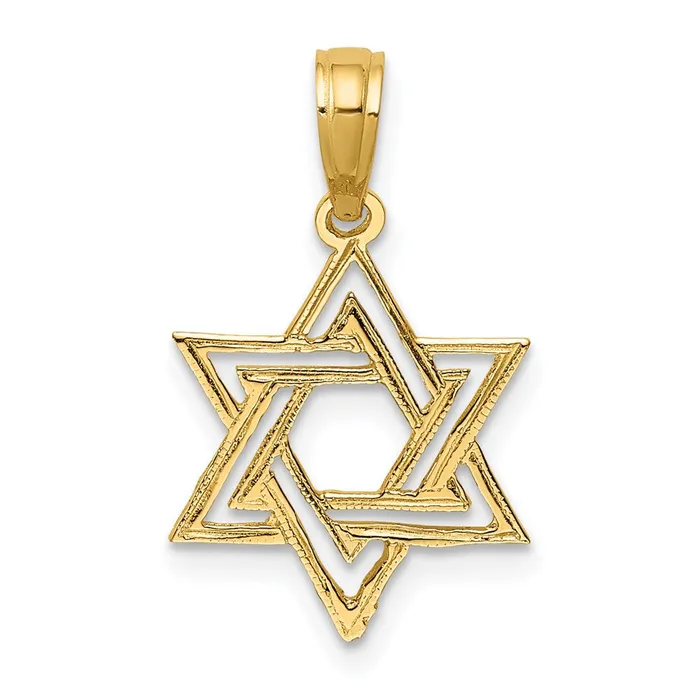 14K Polished Star Of David Charm TreasureFineJewelers Charm Necklaces