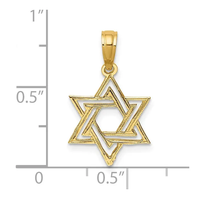 14K Polished Star Of David Charm TreasureFineJewelers Charm Necklaces